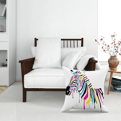 Multi Coloured Zebra Floor Cushion