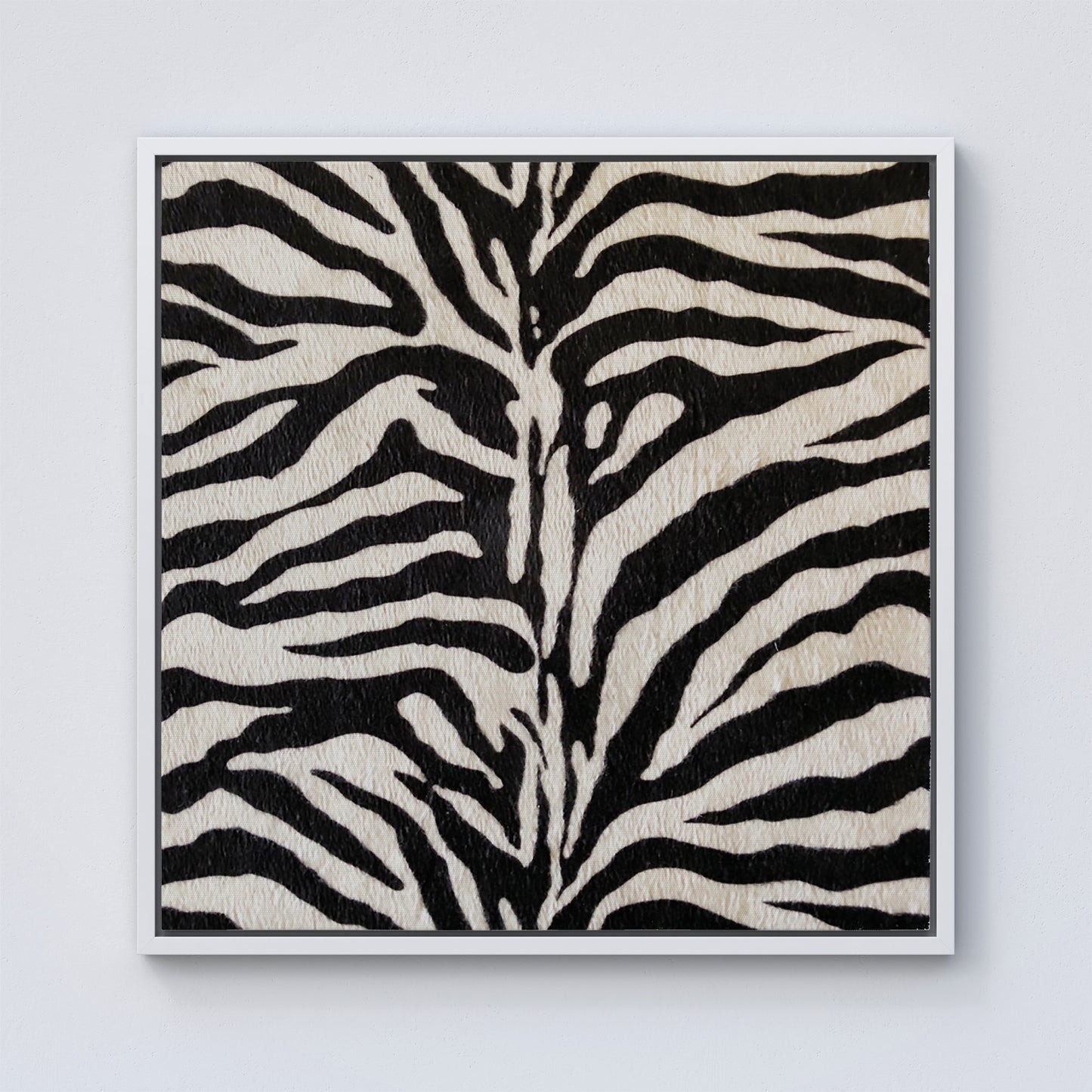 White Tiger Print Framed Canvas