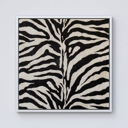 White Tiger Print Framed Canvas
