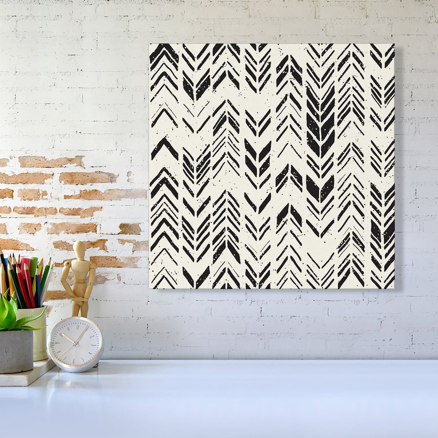 Hand Drawn Chevron Pattern Canvas