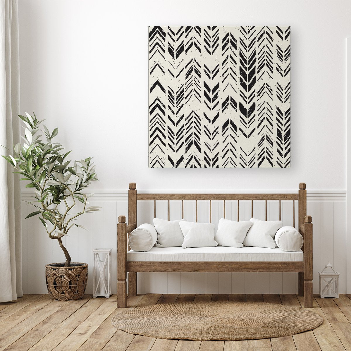 Hand Drawn Chevron Pattern Canvas