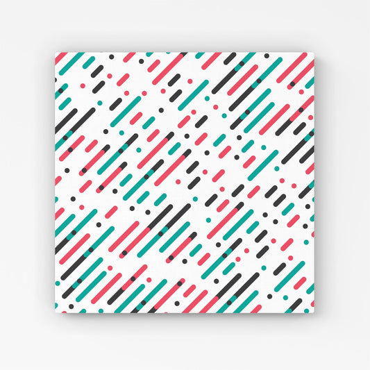 Overlapping Coloured Diagonal Lines Canvas