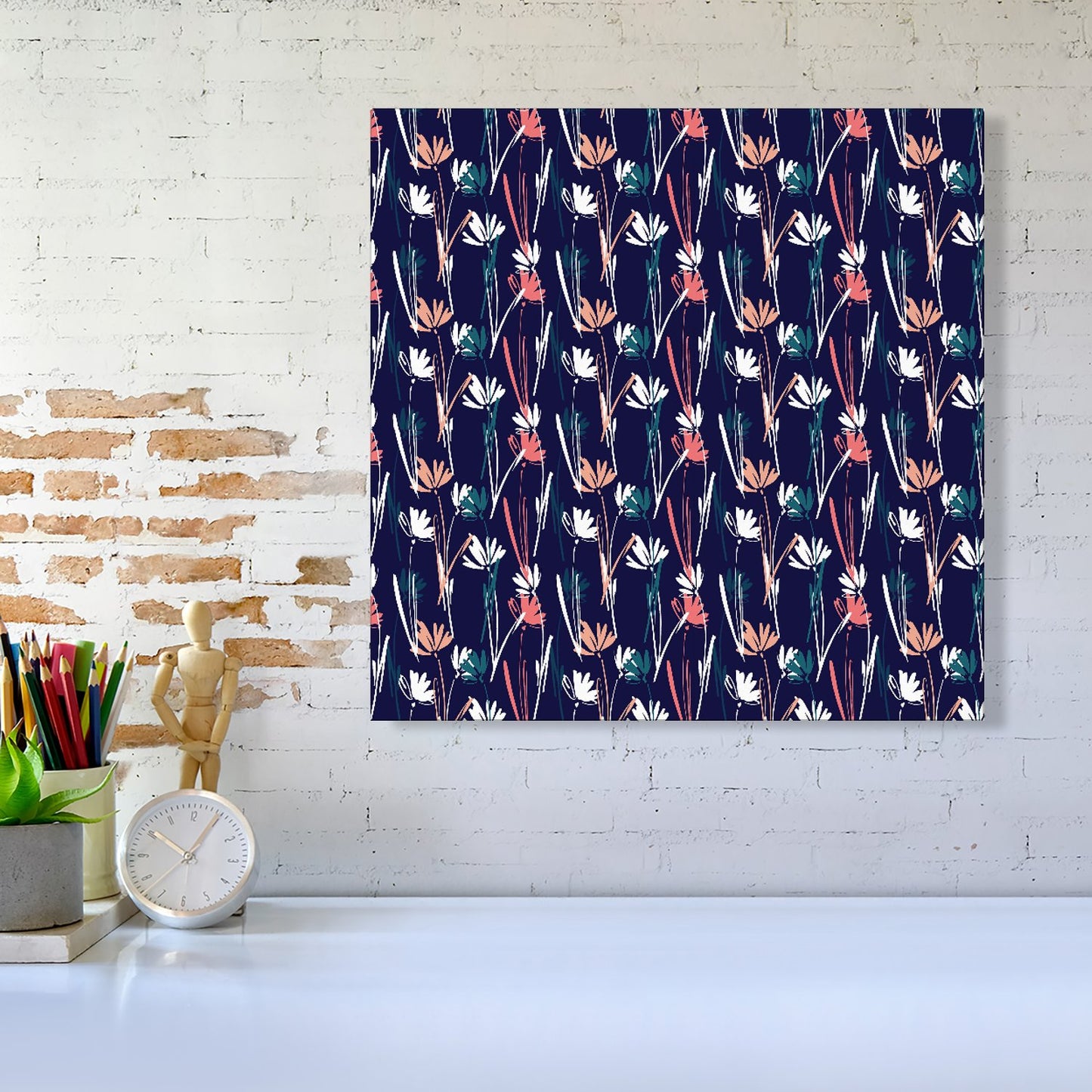 Hand Drawn Wild Flowers Canvas