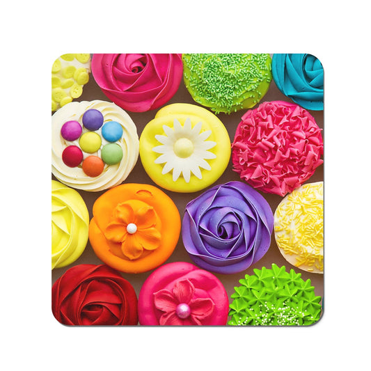 Bright Colourful Cupcakes Coasters