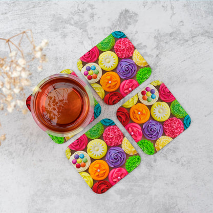 Bright Colourful Cupcakes Coasters