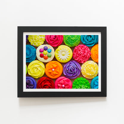 Bright Colourful Cupcakes Art Prints