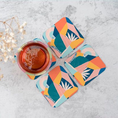 Modern Floral Pattern Coasters