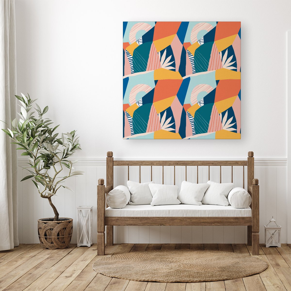 Modern Floral Pattern Canvas