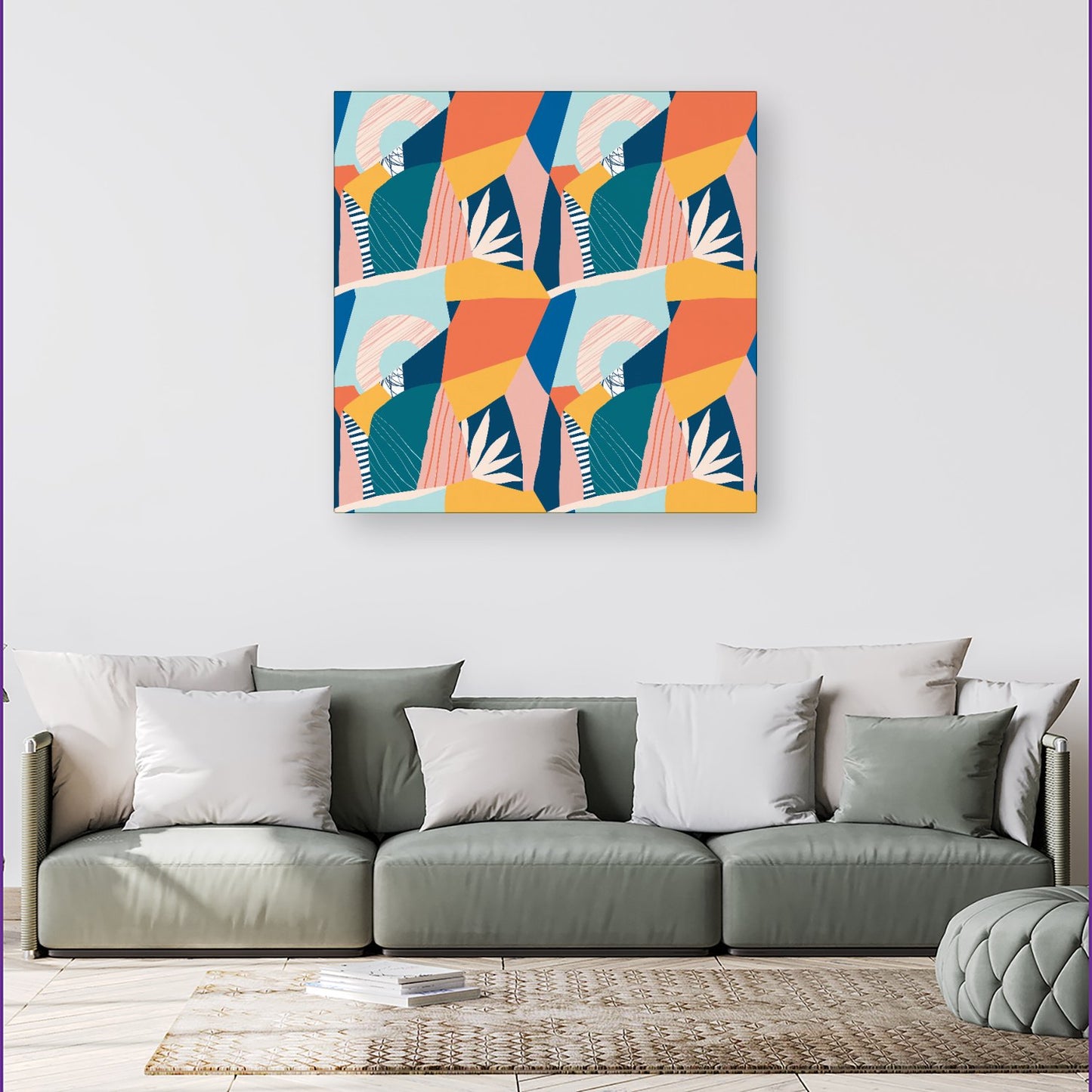 Modern Floral Pattern Canvas