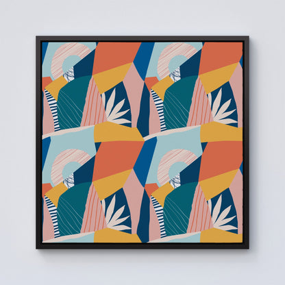 Modern Floral Pattern Framed Canvas