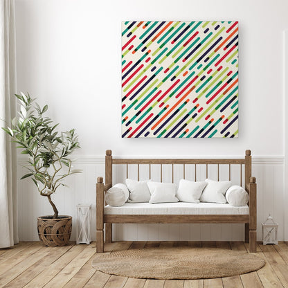 Coloured Diagonal Abstract Pattern Canvas