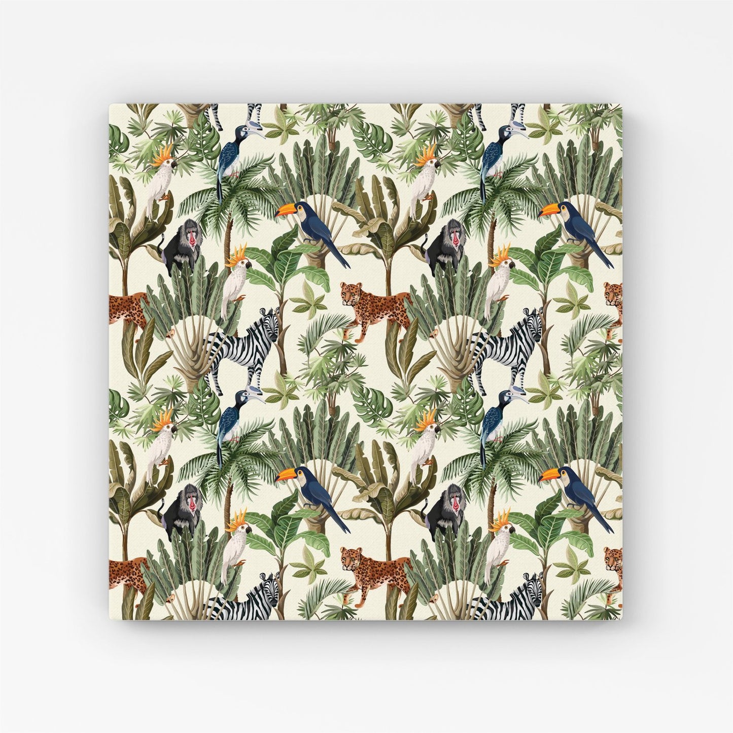Exotic Trees And Animals Canvas