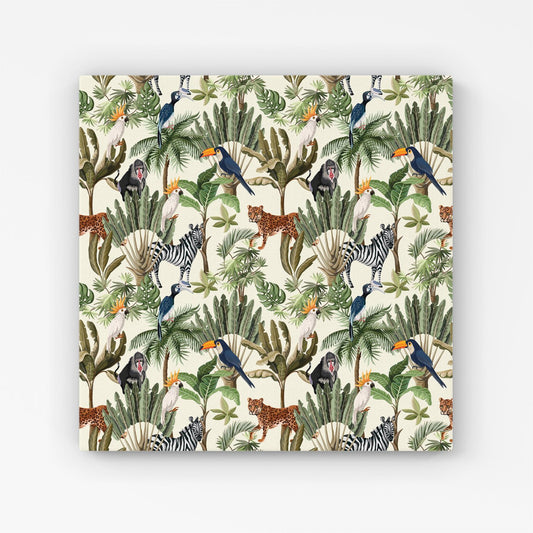 Exotic Trees And Animals Canvas