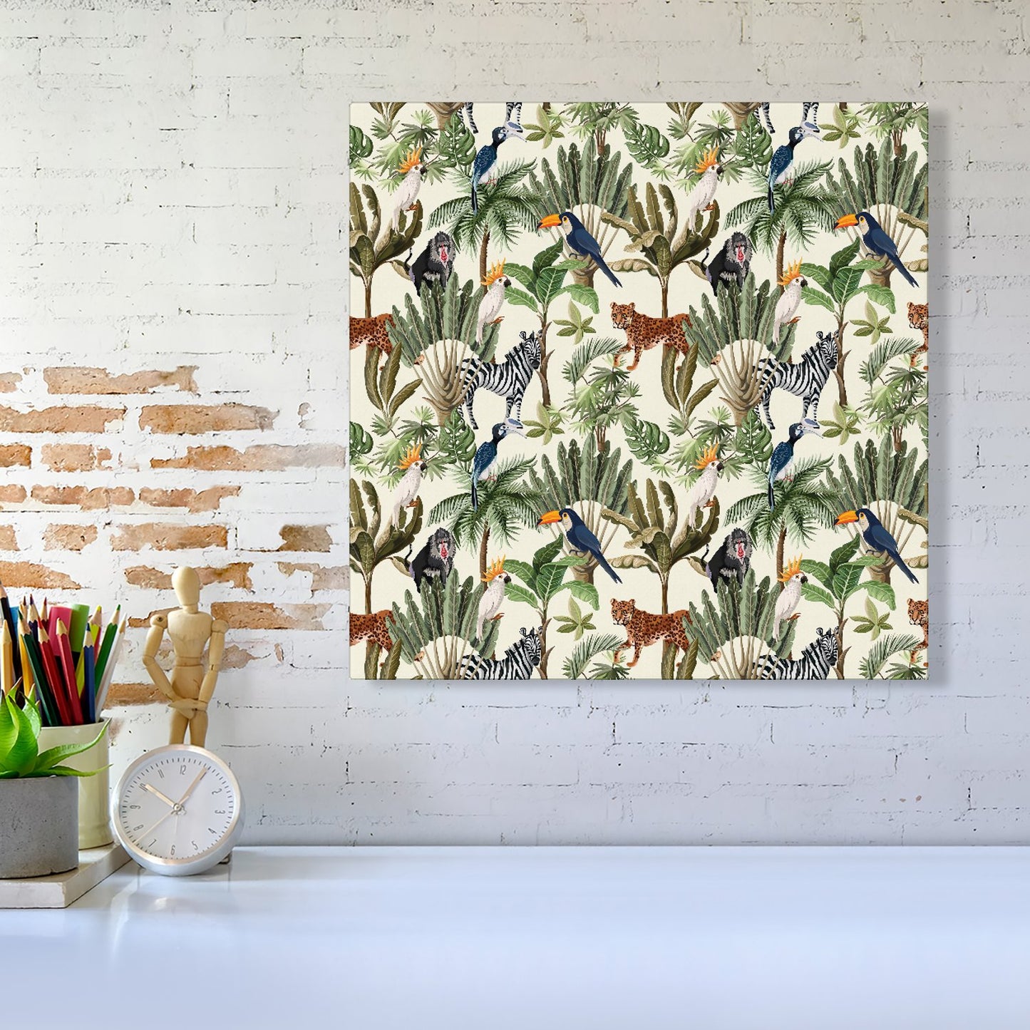 Exotic Trees And Animals Canvas