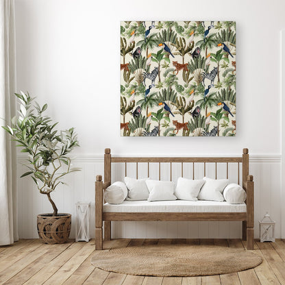 Exotic Trees And Animals Canvas