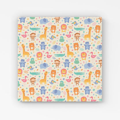 Cute Pastel Jungle Animals Canvas