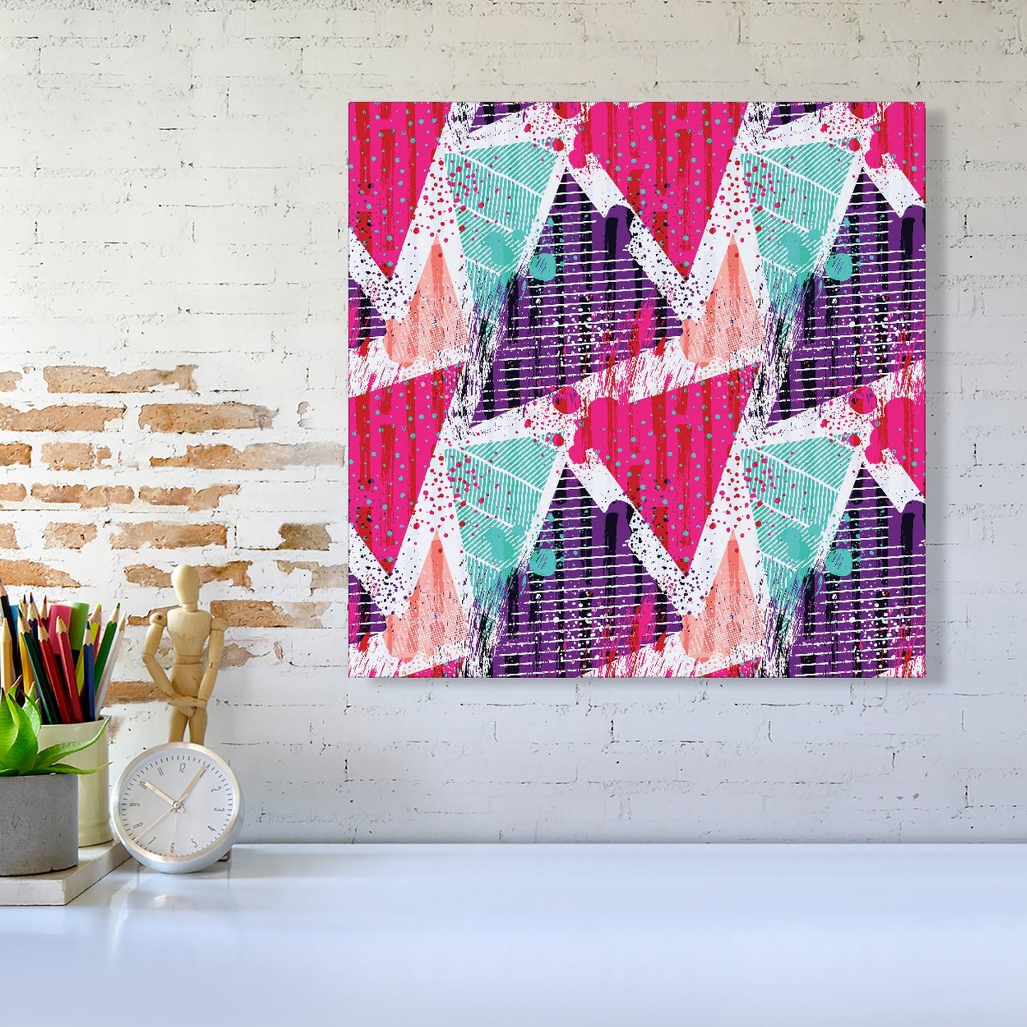 Shabby Geometric Pattern Canvas