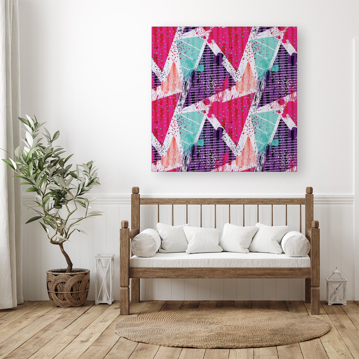 Shabby Geometric Pattern Canvas