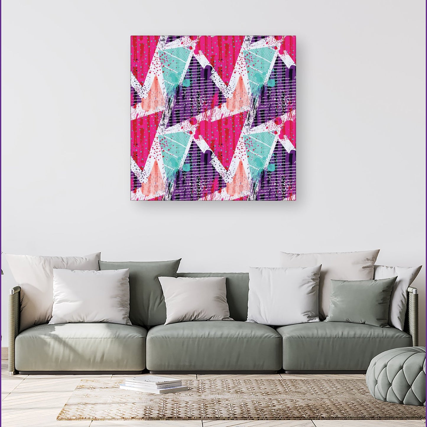 Shabby Geometric Pattern Canvas
