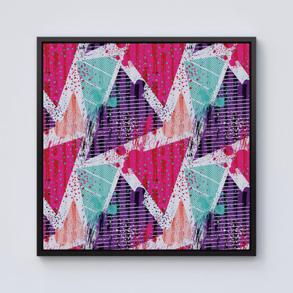 Shabby Geometric Pattern Framed Canvas