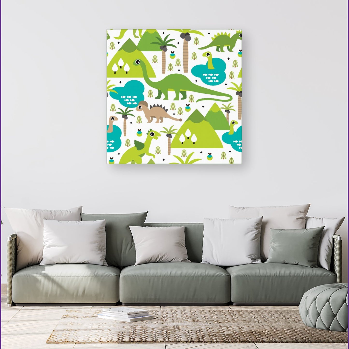 Baby Dinosaur Print Canvas