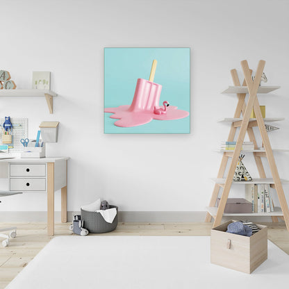 Flamingo Ice Cream Canvas