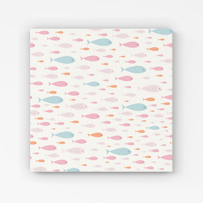 Hand Drawn Swimming Fish Canvas