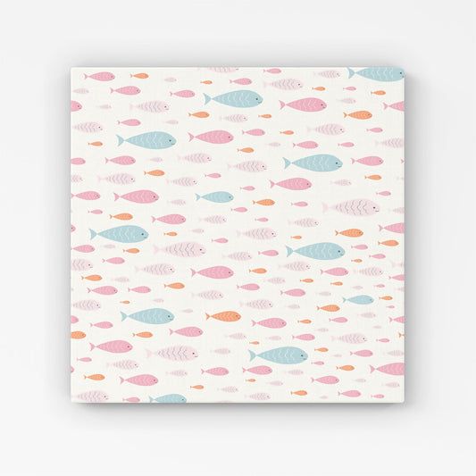 Hand Drawn Swimming Fish Canvas