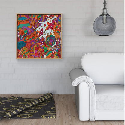 Mehndi Design Framed Canvas