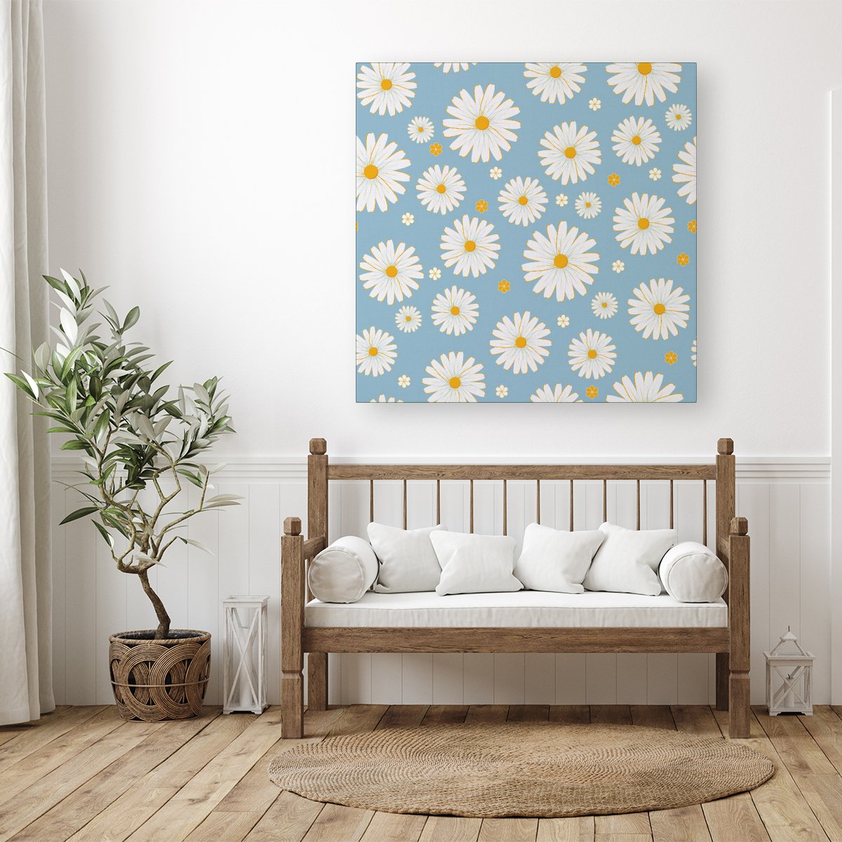 Summer Daisy Pattern Canvas