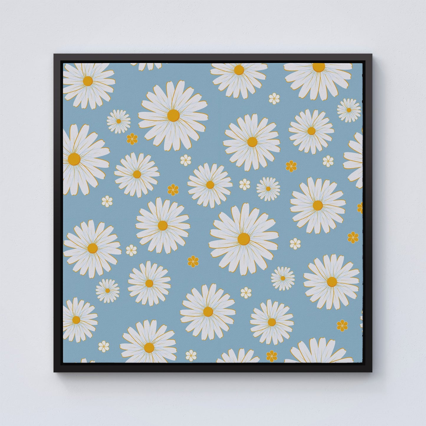 Summer Daisy Pattern Framed Canvas