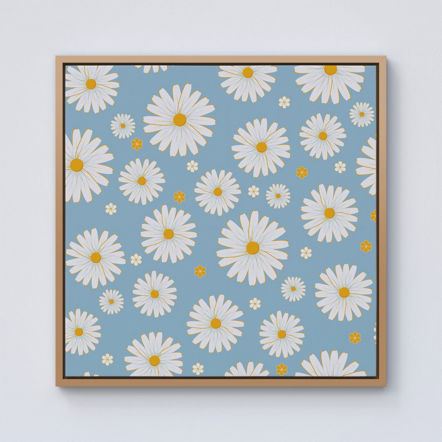 Summer Daisy Pattern Framed Canvas