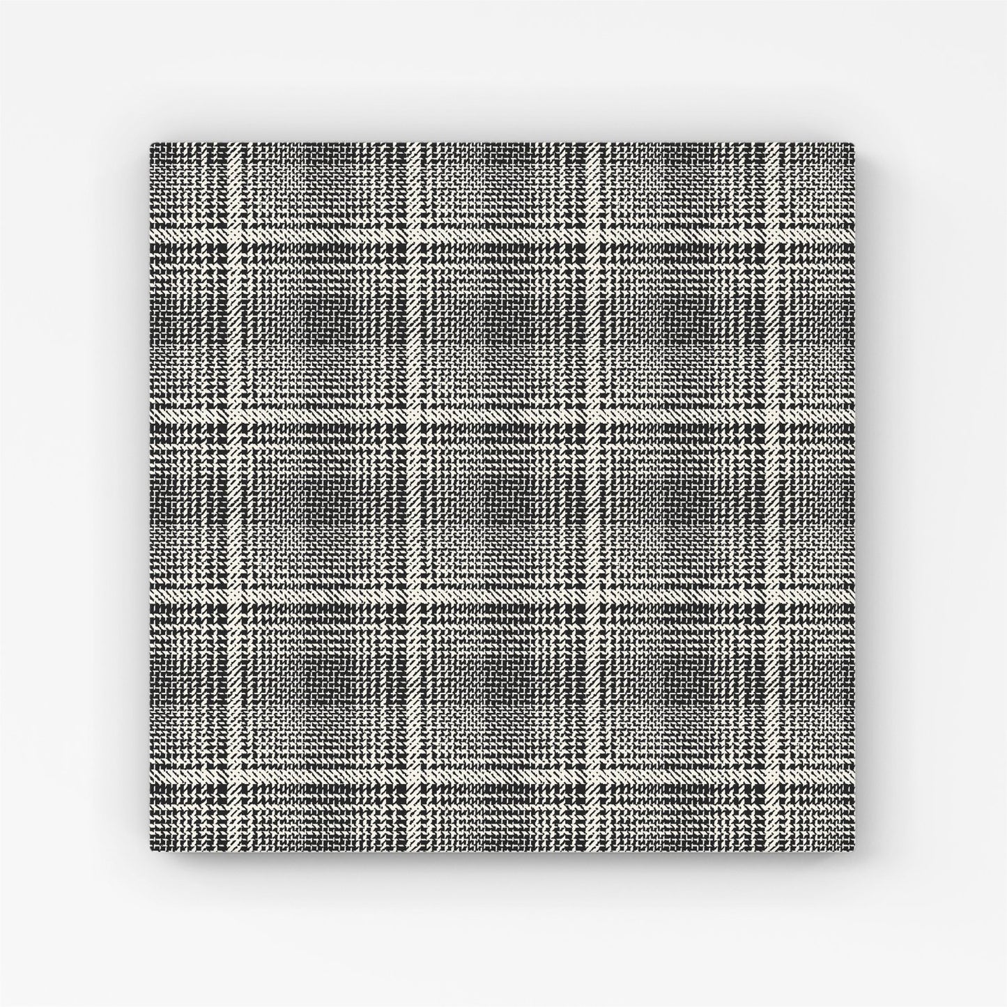 Monochrome Textured Checked Pattern Canvas