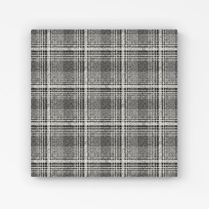 Monochrome Textured Checked Pattern Canvas