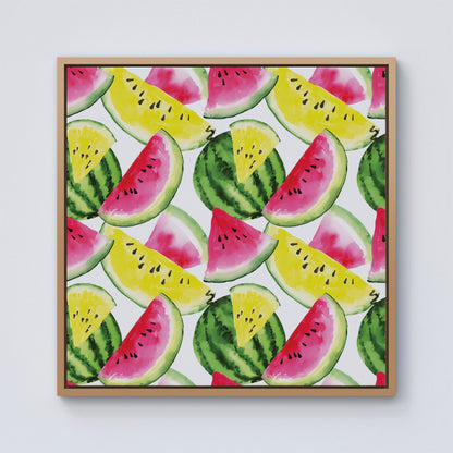 Colourful Melon Pattern Framed Canvas