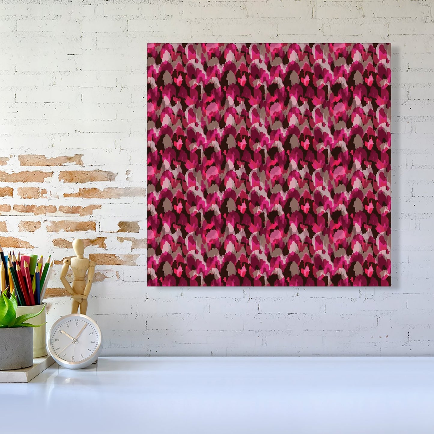 Modern Pink Animal Print Canvas