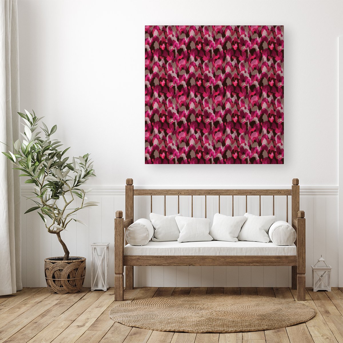 Modern Pink Animal Print Canvas
