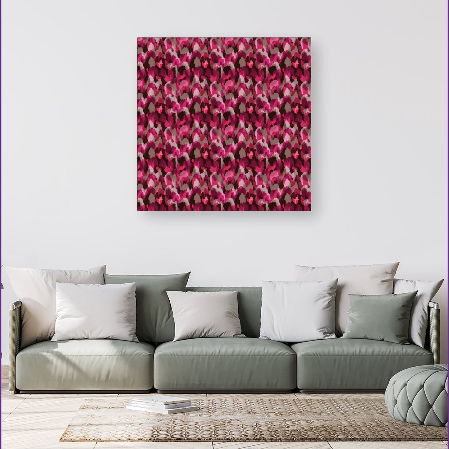 Modern Pink Animal Print Canvas