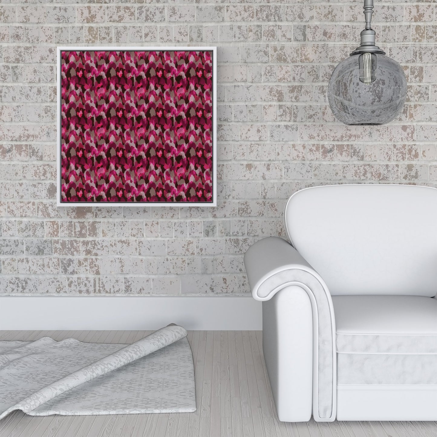 Modern Pink Animal Print Framed Canvas