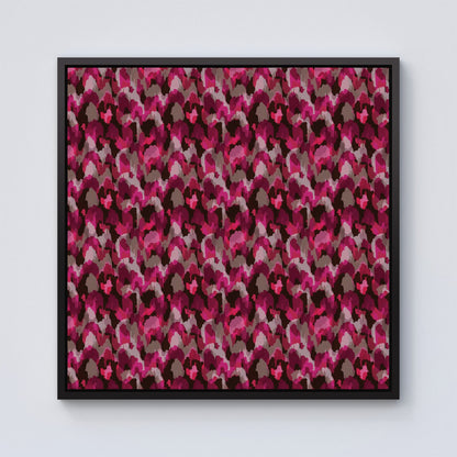 Modern Pink Animal Print Framed Canvas