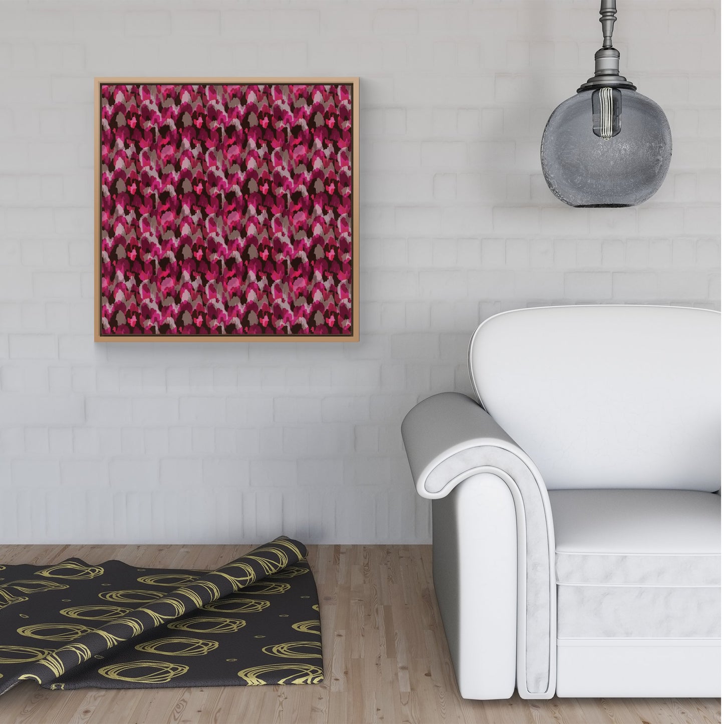 Modern Pink Animal Print Framed Canvas