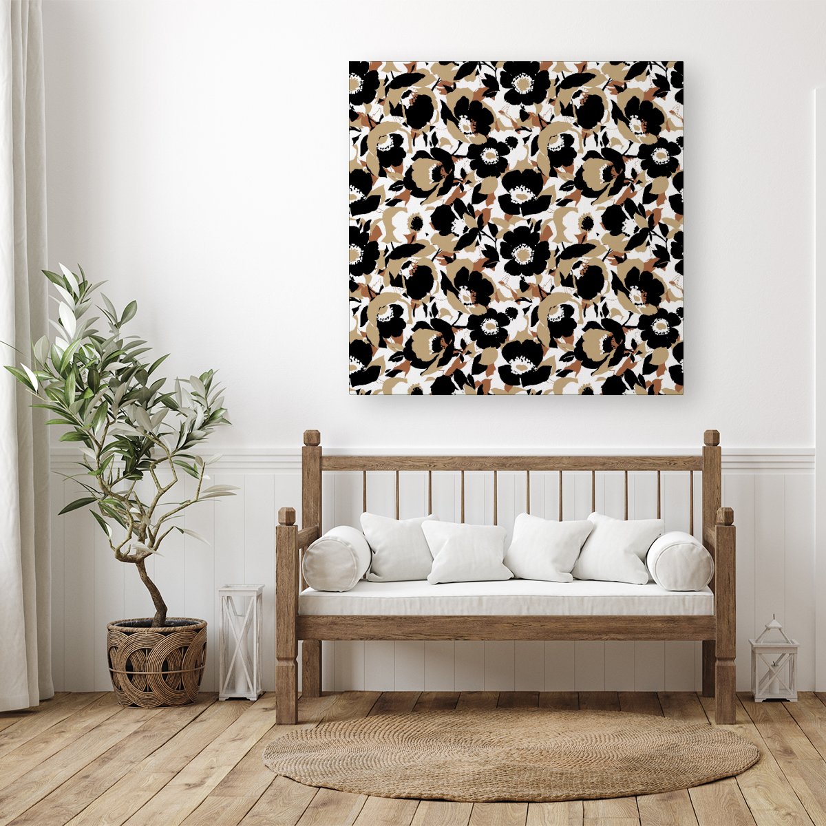Modern Flower Pattern Canvas