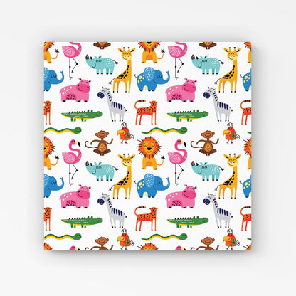 Hand Drawn Cartoon Animals Canvas