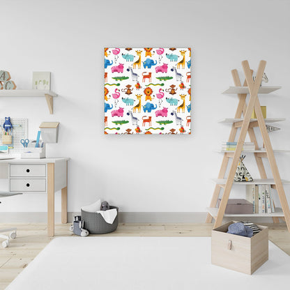 Hand Drawn Cartoon Animals Canvas