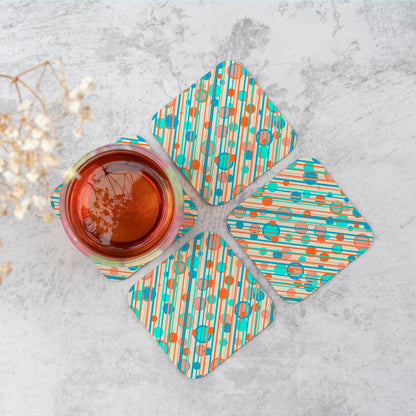 Retro Stripes And Circles Coasters