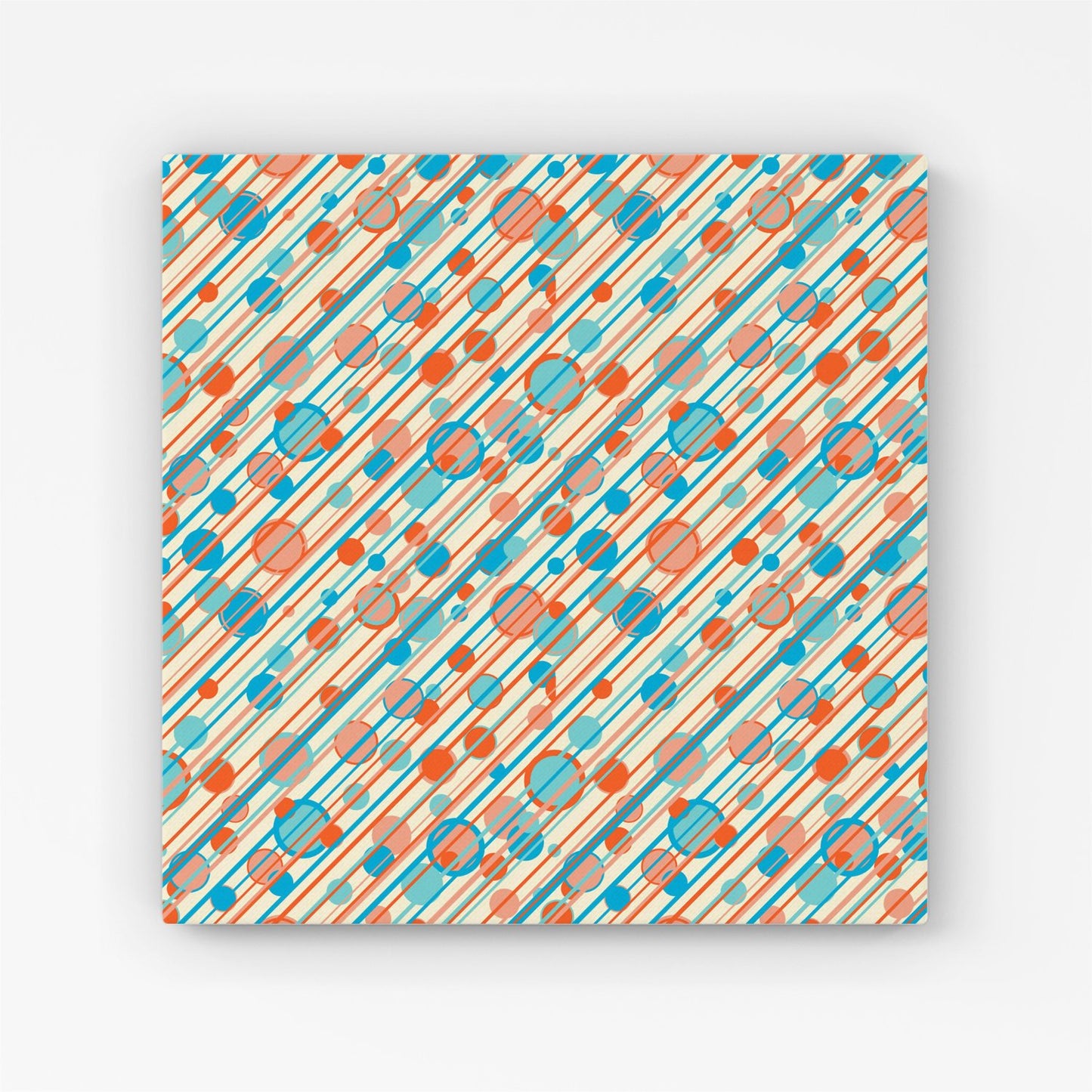 Retro Stripes And Circles Canvas