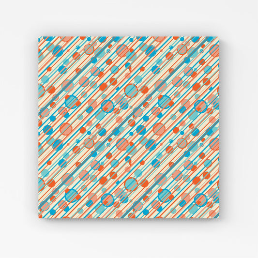 Retro Stripes And Circles Canvas