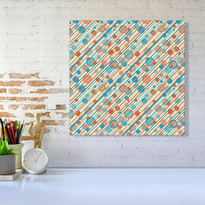 Retro Stripes And Circles Canvas