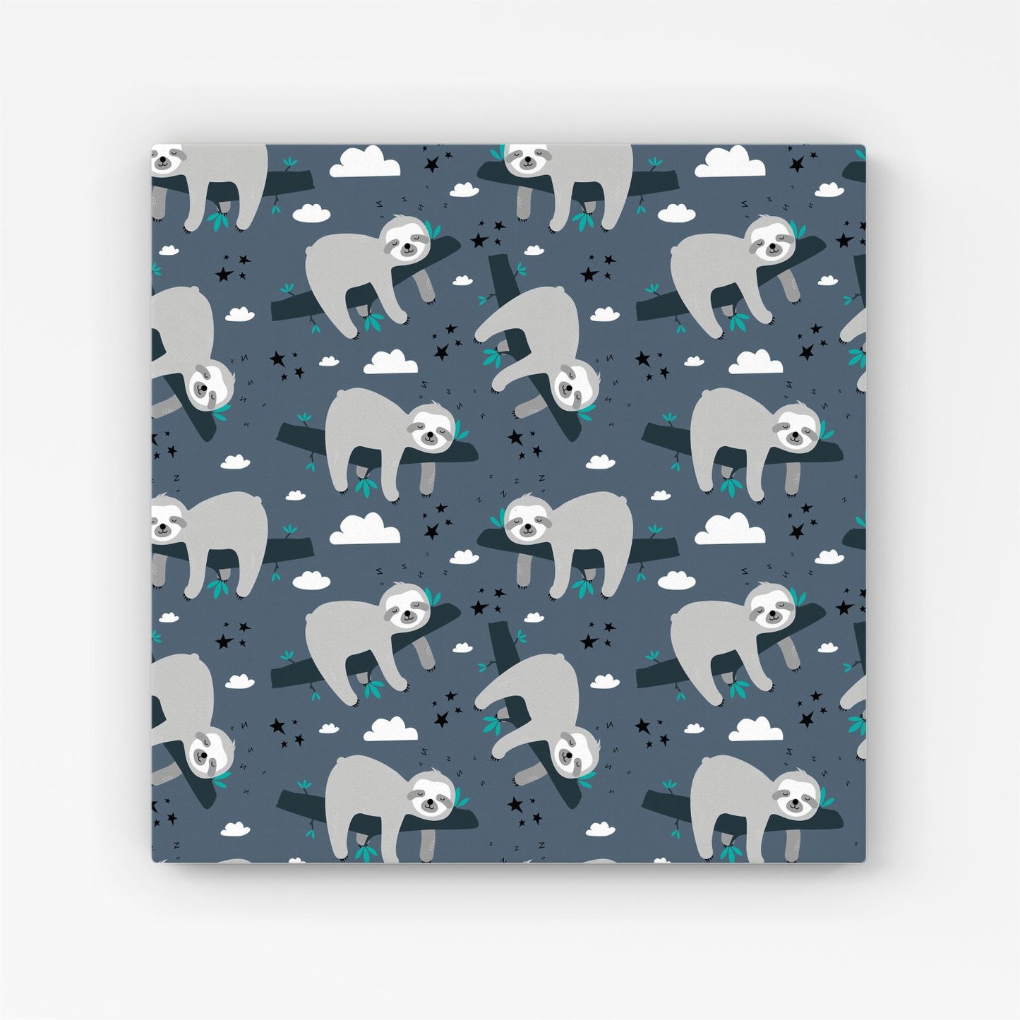 Sleeping Sloth Pattern Canvas