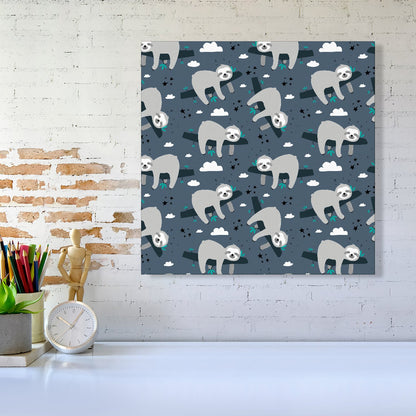 Sleeping Sloth Pattern Canvas